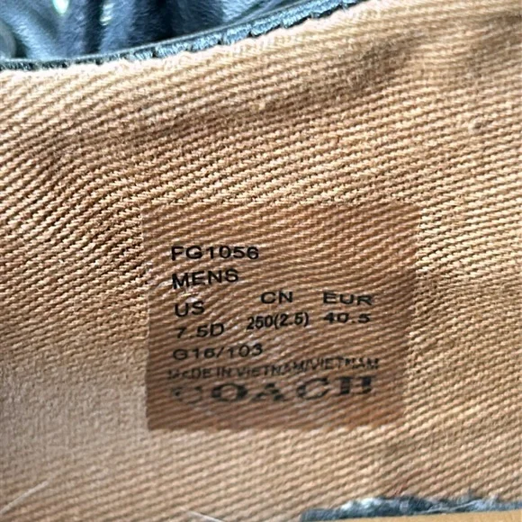 COACH Mens Shoes PERKINS TRAINER SNEAKER black leather Size 7. - Picture 7 of 14